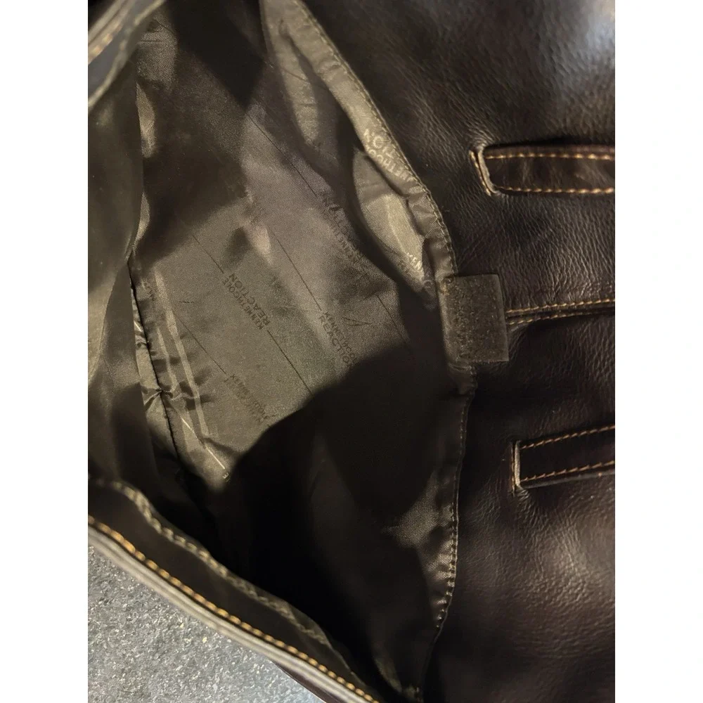 KENNETH‎ COLE REACTION Messenger Briefcase Brown Leather Laptop Bag